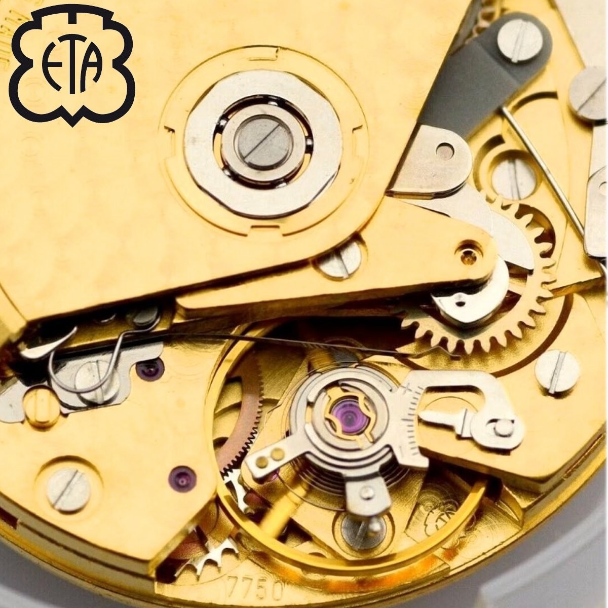 Mouvement De Montre Automatique ETA Valjoux 7750 Plaqué Or - Neuf Avec étiquettes