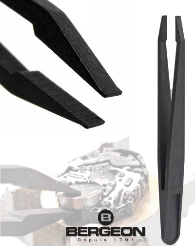 Pinça de relojoeiro BERGEON 93305 ESD de fibra de carbono