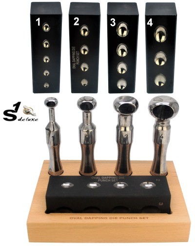 Embutideira com 4 punções ovais OV4 para moldar metal 