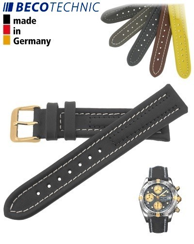 Pulseira Arizona Bezerro 20mm antracite / dourada