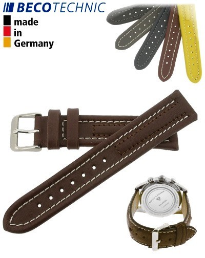 Pulseira Arizona Bezerro 24mm marrom / aço INOX
