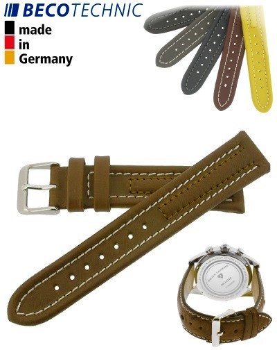 Pulseira Arizona Bezerro 18 mm conhaque / aço INOX