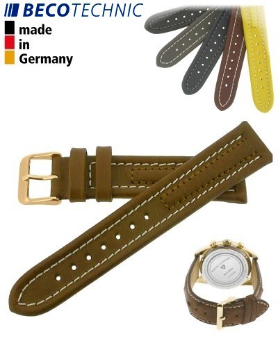 Pulseira Arizona Bezerro 20 mm conhaque / dourada