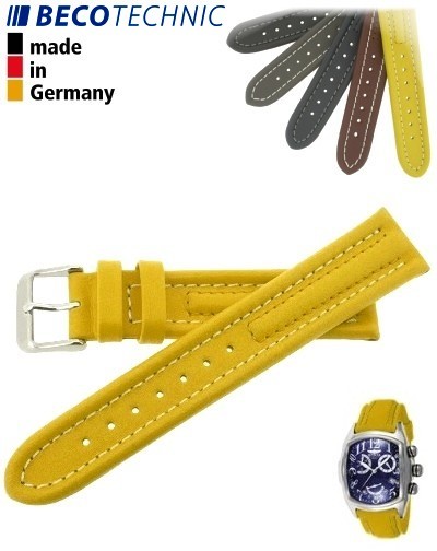Pulseira Arizona Bezerro 22 mm amarela / aço INOX