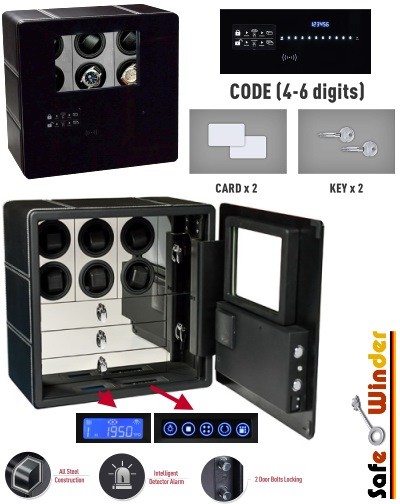 Cofre e movimentadores relógios = SAFEWINDER PRESTIGE X6