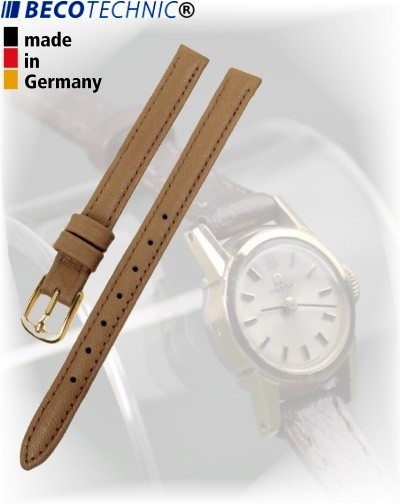 Pulseira de couro BECO TECHNIC POLO bege 8mm dourado