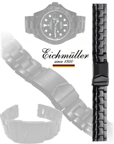 Bracelete para relógios OYSTER STYLE preto polido 22