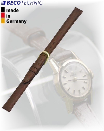 Pulseira de couro BECO TECHNIC POLO marrom 10mm dourado