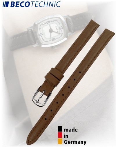 Pulseira de couro BECO TECHNIC POLO marrom 8mm inox
