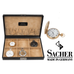 Caixa SACHER CLASSICO para 6 relógios de bolso em couro
