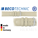 Pulseira de couro HERMES bege-creme aço 22mm