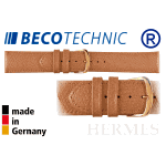 Pulseira de couro HERMES âmbar-mel 22mm dourado