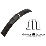 Pulseira couro MAURICE LACROIX LOUISIANA 18 preto/ouro