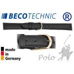 Pulseira de couro BECO TECHNIC POLO preto 8mm dourado