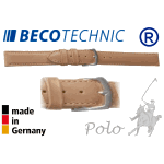 Pulseira de couro BECO TECHNIC POLO bege 8mm inox