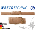 Pulseira de couro BECO TECHNIC POLO bege 8mm dourado