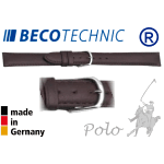 Pulseira couro Beco Technic POLO marrom escuro 8mm inox
