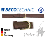 Pulseira de couro BECO TECHNIC POLO marrom 8mm dourado