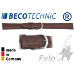 Pulseira de couro BECO TECHNIC POLO marrom 8mm inox