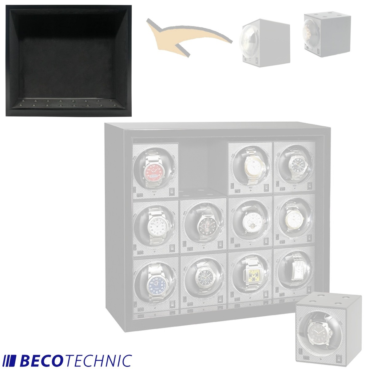 Beco Boxy Fancy Uhrenbeweger BLACK & WHITE für 2 Uhren - Uhrendreher